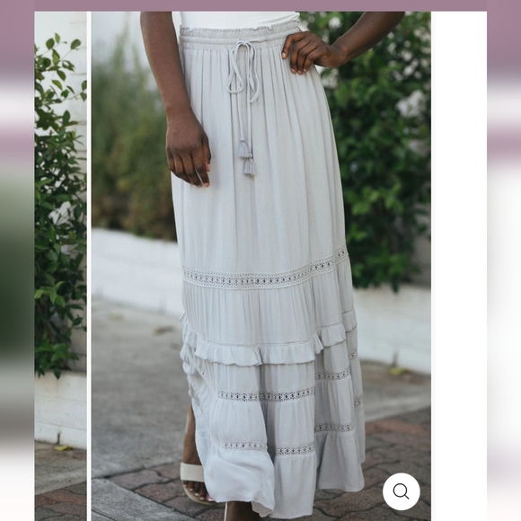 Morning lavender maxi tiered skirt - Picture 1 of 2